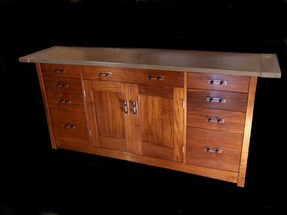 walnut sideboard stone top